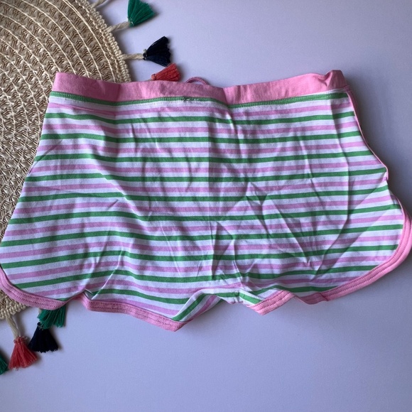 Victoria's Secret PINK Dorm Boyshort Panty White Pink Green Stripe Print L NEW - Picture 6 of 6